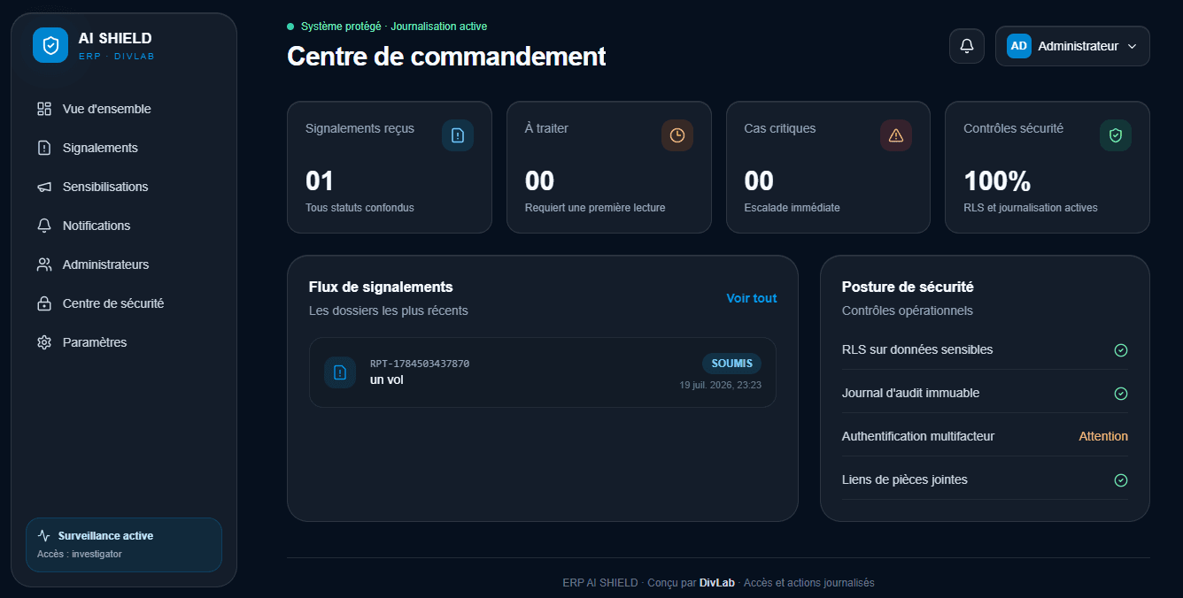 Centre de contrôle